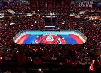 Quince Imaging and Christie Rally Fans at Capital One Arena with Dual-Sport Projection System