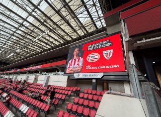 PSV install with four new giant 8m Philips dvLED scoreboards at Philips Stadion