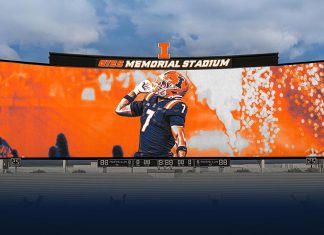 Daktronics install largest video display in college football at Illinois