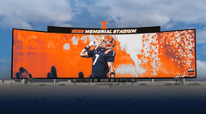 Daktronics install largest video display in college football at Illinois